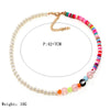 Bohemian Soft Pottery Flower Imitation Pearls Handmade Beaded Choker Necklace For Women