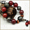 New Fashion Bracelets Jewelry Obsidian Men Jewelry Scrub Agate Bracelet Charm Natural Round Black Genuine Ruby Bracelet Bileklik