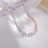 Butterfly Love Heart Candy Color Transparent Geometric Round Beaded Acrylic Necklace for Women Handmade Jewelry