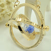 Cool Time Turner Rotating Hourglass Pendant Alloy Necklace Golden Color Gifts for Womens Girls