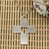 Cross Heart Cut Pendants Round Cross Chain Short Long Mens Womens DIY Silver Color Necklace Jewelry Gift