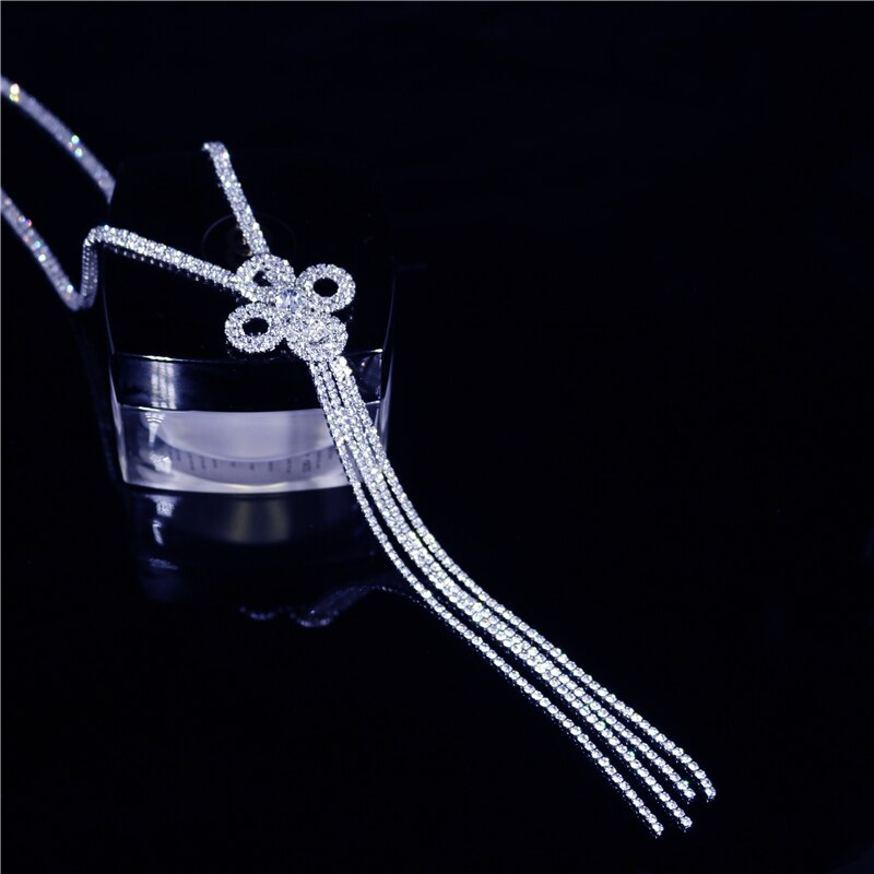 Crystal Flower Pendant Necklace for Women Bling Rhinestone Choker Necklace Exquisite  Jewelry Gift