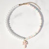 Cute Colorful Asymmetric Clay Pearl Drop Oil Heart  Leaves Mushroom Handmade Beaded Necklace For Women Party Jewelry