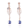 New Fashion Design Shiny Crystal Gold Color Pendant Enamel Statement Dangle Earrings Jewelry For womene0186