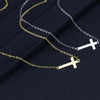 Faith Cross Pendant Necklace for Women Stainless Steel Religious Jewelry Gift Gold Color Clavicle Choker Necklace