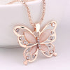 Flawless Women Lady Necklace Choker Pendent Rose Gold Opal Butterfly Pendant Exquisite Necklace Sweater Chain 2022