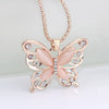 Flawless Women Lady Necklace Choker Pendent Rose Gold Opal Butterfly Pendant Exquisite Necklace Sweater Chain 2022
