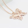 Flawless Women Lady Necklace Choker Pendent Rose Gold Opal Butterfly Pendant Exquisite Necklace Sweater Chain 2022