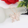 Flawless Women Lady Necklace Choker Pendent Rose Gold Opal Butterfly Pendant Exquisite Necklace Sweater Chain 2022