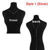 Front and Back Crystal Chain Necklace for Women Wedding Dress Summer Jewelry