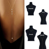 Front and Back Crystal Chain Necklace for Women Wedding Dress Summer Jewelry