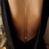 Front and Back Crystal Chain Necklace for Women Wedding Dress Summer Jewelry
