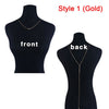 Front and Back Crystal Chain Necklace for Women Wedding Dress Summer Jewelry