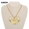 New Fashion Gold Color Punk Long Chain Hiphop Eagle Women Necklace Jewelry Egyptian Trendy Cross Angel Isis Pendant Necklace