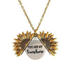 Gold Necklace Custom You are my sunshine Open Locket Sunflower Pendant Necklace For Women Free Dropshipp