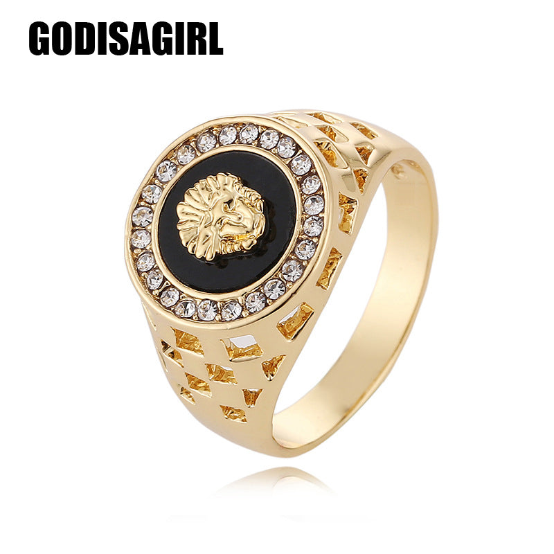 New Fashion Gold and Silver Colors Classic Men's Punk Style Hop Ring males man Finger rings for men women Size7-12