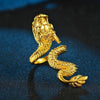 Golden Domineering Dragon Opening Ring Men and Women Personality Popular Exquisite Gift Jewelry