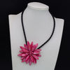 Handmade Mop Peach Pink Flower Choker Necklace Dress Simple Style Floating Handmade collar chain