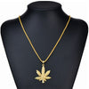 Hemp Leaf Necklace Men Women Maple Leaf Pendant Chain Necklace Friendship Gift Choker Jewelry