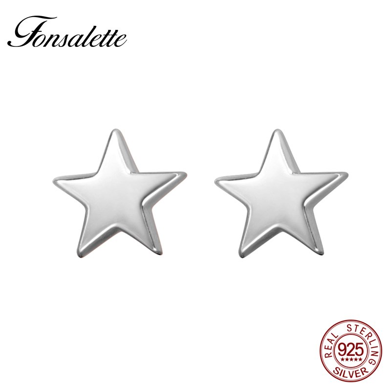 New Fashion High Polished Minimalist Mirror Star Stud Earrings for Women Small Tiny Star Earring Pendients Party Gifts zk30