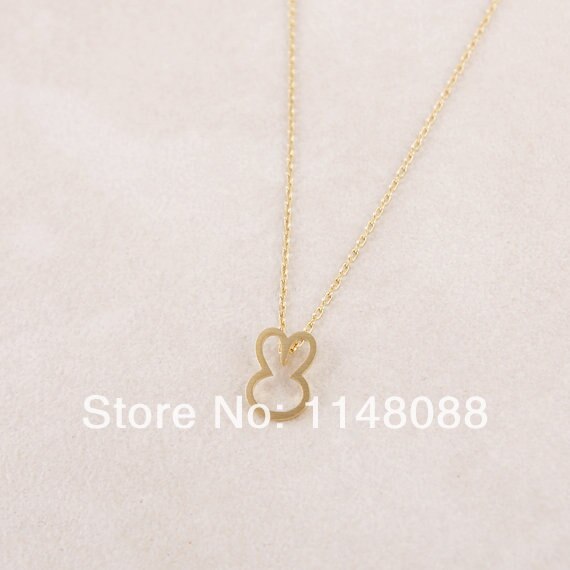 Hotting Gold Silver Plating Unique Abstract Rabbit Necklace For Nature Lover Hare Pendant