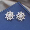 Jewelry 14K Gold Plating  Irregular Star Mount Zircon Flower Earrings Elegant Women's Daily Work Accessories