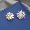 Jewelry 14K Gold Plating  Irregular Star Mount Zircon Flower Earrings Elegant Women's Daily Work Accessories