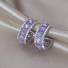 Jewelry 14K Gold Plating  Square Colored Zircon Half Circle Earrings Elegant Women's Daily Work Accessories