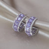 Jewelry 14K Gold Plating  Square Colored Zircon Half Circle Earrings Elegant Women's Daily Work Accessories