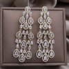 Jewelry 14K Gold plated Copper Set Zircon Water Drop Long Geometric Earring  Women's Wedding Party Accessories