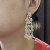 Jewelry 14K Gold plated Copper Set Zircon Water Drop Long Geometric Earring  Women's Wedding Party Accessories