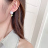 Jewelry Delicate Copper Set Zircon Cactus Flower Oil Drop Earrings Sweet Girl Gift Elegant Women's Daily Accessories