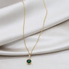 Jewelry Exquisite Copper Set Zircon Square Green Pendant Ring Earring Necklace Elegant Women Prom Party Accessories