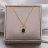 Jewelry Exquisite Copper Set Zircon Square Green Pendant Ring Earring Necklace Elegant Women Prom Party Accessories