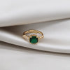 Jewelry Exquisite Copper Set Zircon Square Green Pendant Ring Earring Necklace Elegant Women Prom Party Accessories