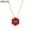 Jewelry  SWA Charm Red Crystal Flower Lucky Grass Women's Pendant Necklace Temperament