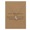 New Fashion Jewelry Life Is Magical Unicorn Horse Alloy Clavicle Statement Necklace Women Girl Chocker Necklace Pendant Necklace