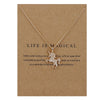 New Fashion Jewelry Life Is Magical Unicorn Horse Alloy Clavicle Statement Necklace Women Girl Chocker Necklace Pendant Necklace