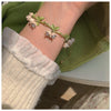 Jewelry Sweet Pastoral Bellflower Flower Paint Earrings Necklace Bracelet Set Elegant Girls Summer Party Accessories