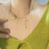 Jewelry Sweet Pastoral Bellflower Flower Paint Earrings Necklace Bracelet Set Elegant Girls Summer Party Accessories