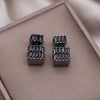 Jewelry in Korea Black Zircon Earrings at Front and Back  Women's Daily Work Accessories