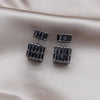 Jewelry in Korea Black Zircon Earrings at Front and Back  Women's Daily Work Accessories