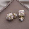 Jewelry in Korea Zircon Pearl Wearing Earrings Before and After Elegant Women's Daily Work Accessories