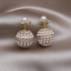 Jewelry in Korea Zircon Pearl Wearing Earrings Before and After Elegant Women's Daily Work Accessories