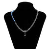 Korean Titanium Steel Chain Choker Necklace For Women Men Plastic Beaded Necklace Barbell Decorations Jewelry Gift