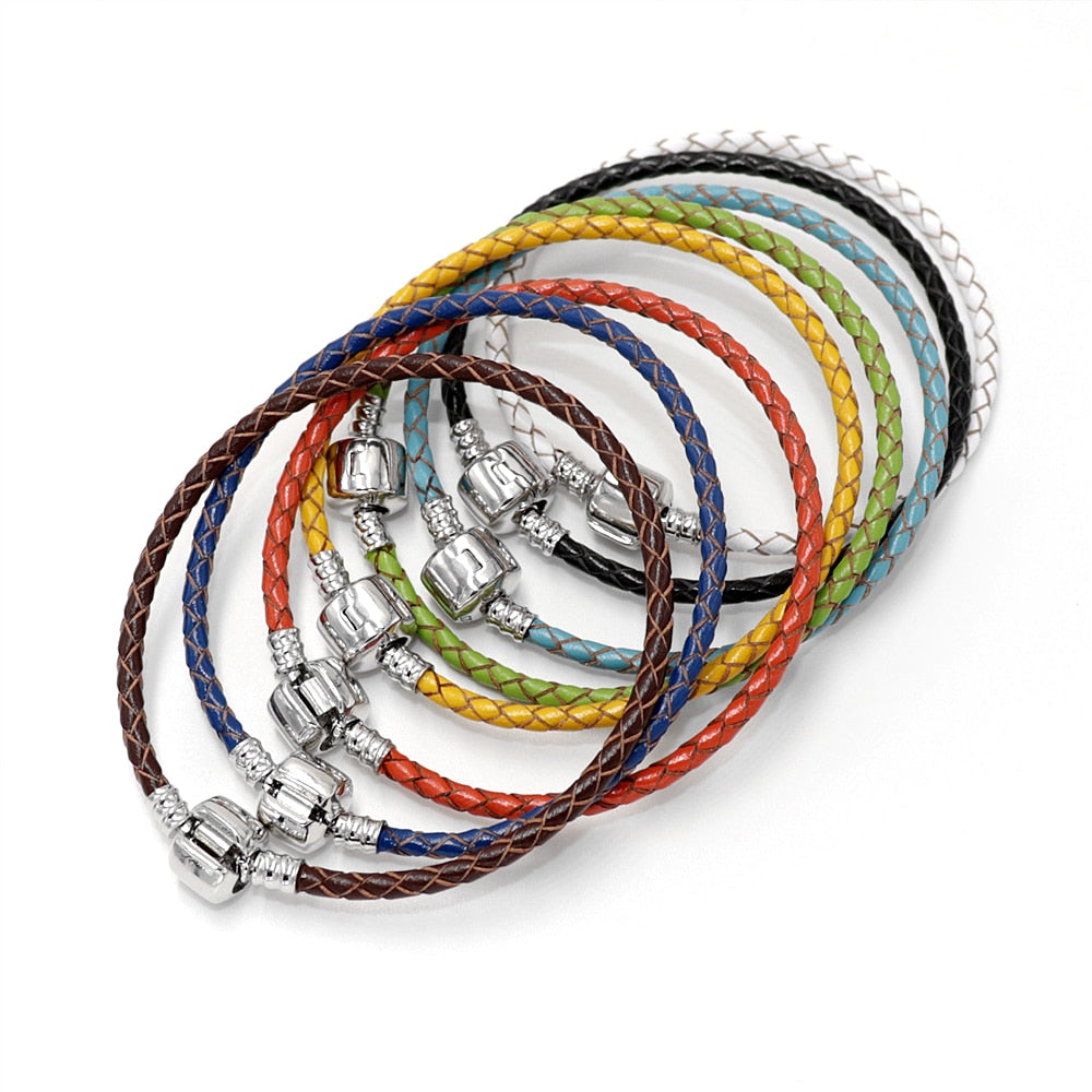 Leather Bracelet Charm Suitable Pandora Style Bracelets for Women DIY Jewelry Making