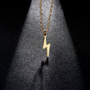 Lightning Shape Gold Silver Color Pendant Necklace for Women Girl Jewelry Stainless Steel Statement Choker Necklace