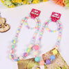 Lovely Girl Kids Sun Flower Necklace Bracelet Earclip Imitation Pearls Flower Children Sets Accessories