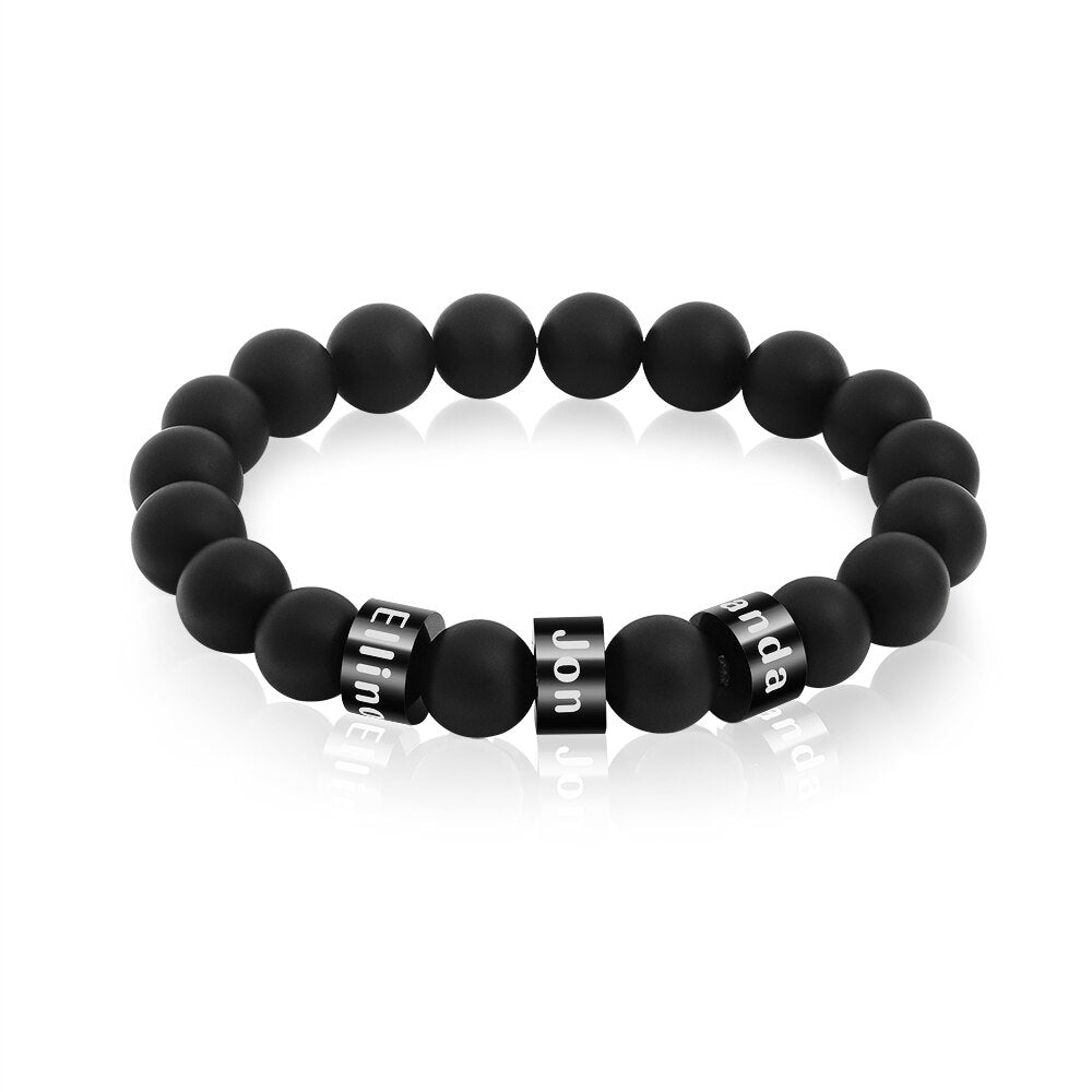 Men Bracelet Trendy Handmade Classic Strand Stone Beaded Bracelet For Men Jewelry Gift