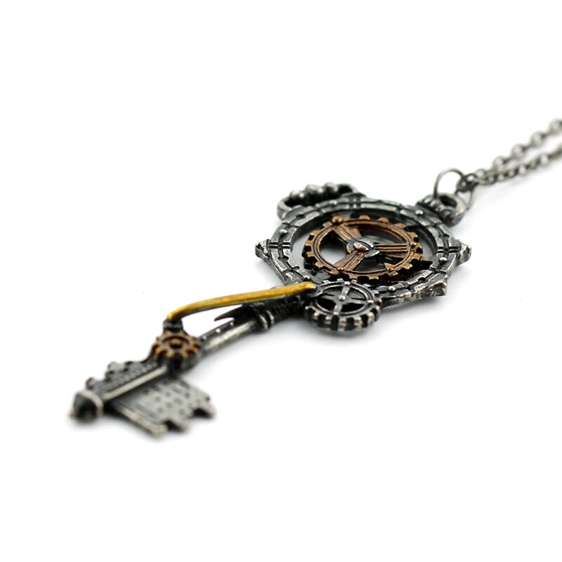 Men's Gear Key Vintage Metal Necklace Jewelry Retro Women's / Men's Pendant Necklace Steampunk Necklace